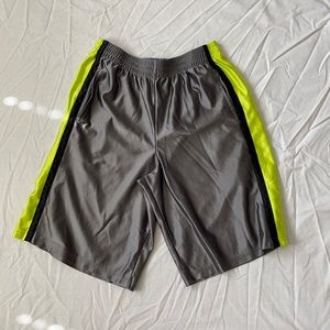 Grey Basketball Short with Green Stripe
